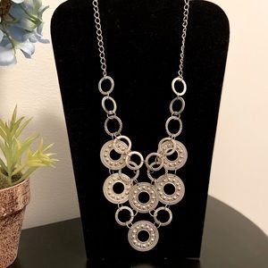 Gorgeous & Unique Silver Statement Bib Necklace